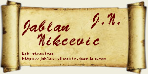 Jablan Nikčević vizit kartica